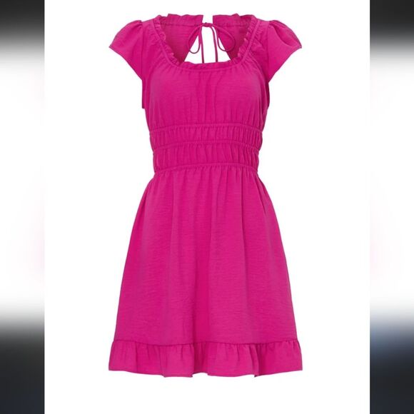 MSRP $275 Louna Pink Smocked Mini Dress RTR flawed - Picture 3 of 16